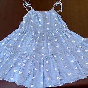 Old Navy Light Blue Butterfly Tiered Sundress with Tie Straps